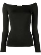 Valentino Boat Neck Top, Women's, Size: Xs, Black, Silk/polyamide/spandex/elastane