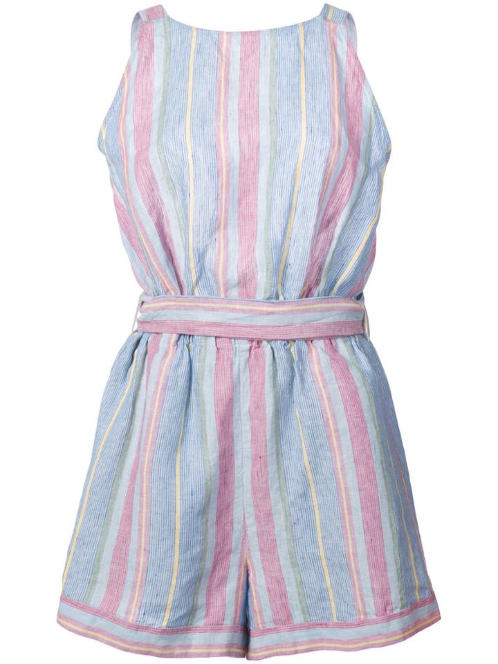 Frame Denim Stripe Cross Jumpsuit - Blue