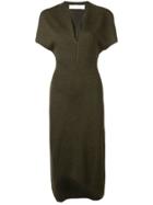 Victoria Beckham Asymmetric Hem Knitted Dress - Green