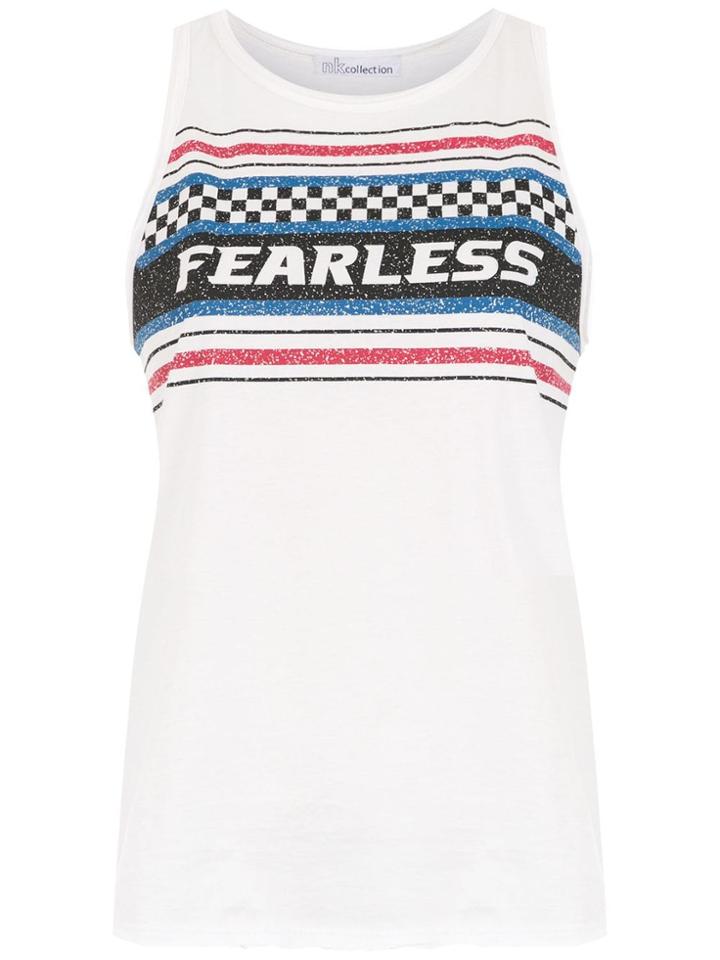 Nk Collection Printed Tank Top - White
