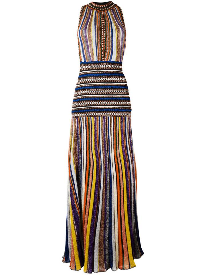 Missoni Striped Knitted Dress, Size: 40, Black, Cupro/polyester/viscose/silk
