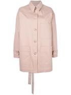 Mm6 Maison Margiela Patch Pocket Coat, Women's, Size: 40, Pink/purple, Cotton