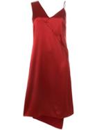 Cédric Charlier Asymmetric Slip Dress - Red