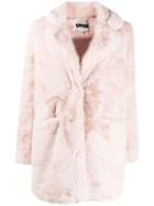 Apparis Textured Furry Coat - Pink