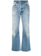 Re/done - Inner Panel Cropped Jeans - Women - Cotton - 28, Blue, Cotton