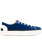Lanvin Classic Low Sneakers, Men's, Size: 10, Blue, Bos Taurus/rubber