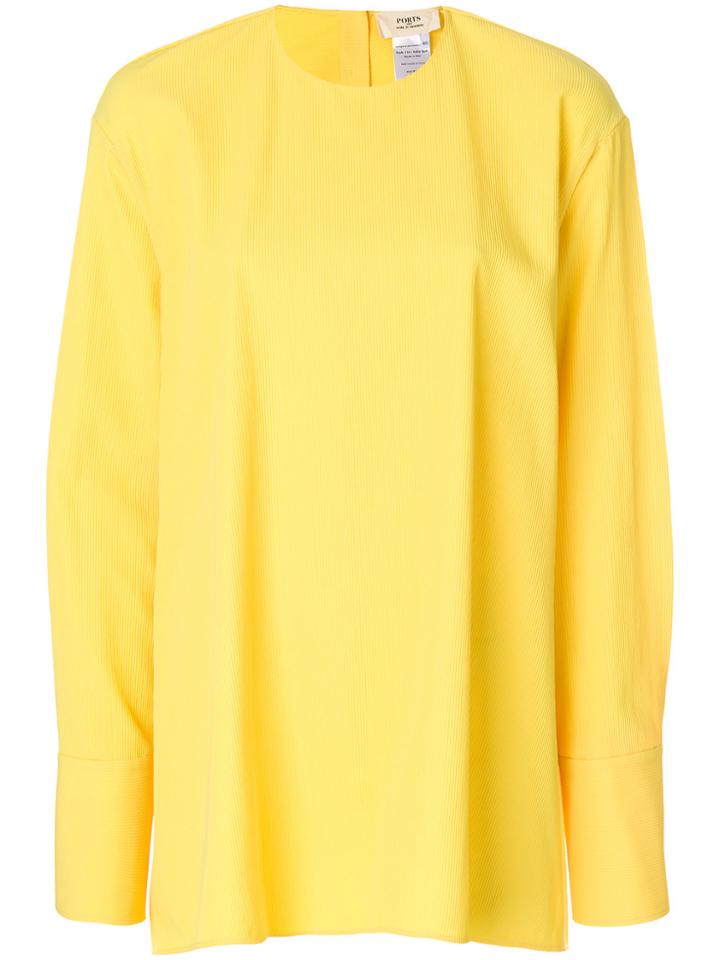 Ports 1961 Open Back Oversized Blouse - Yellow & Orange