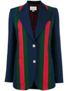 Gucci Striped Blazer With Front Buttons - Blue
