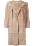 Desa Collection Oversized Coat, Women's, Size: 36, Nude/neutrals, Cotton/suede