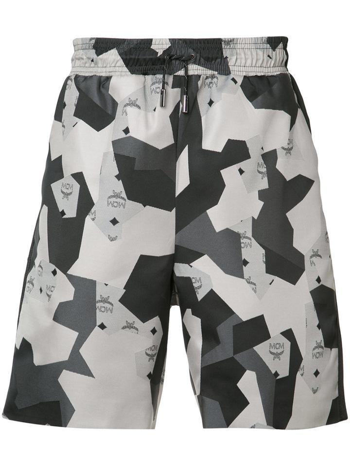 Christopher Raeburn - Geometric Print Shorts - Men - Cotton - M, Grey, Cotton