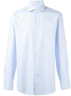 Barba Micro Check Shirt, Men's, Size: 39, Blue, Cotton