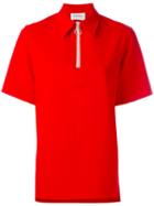 Harmony Paris - Thelma Zipped Polo Shirt - Women - Cotton/viscose - 36, Red, Cotton/viscose