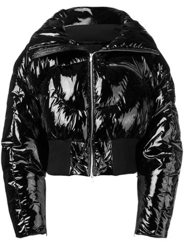 Cheng Peng Cropped Puffer Jacket - Black