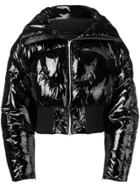 Cheng Peng Cropped Puffer Jacket - Black