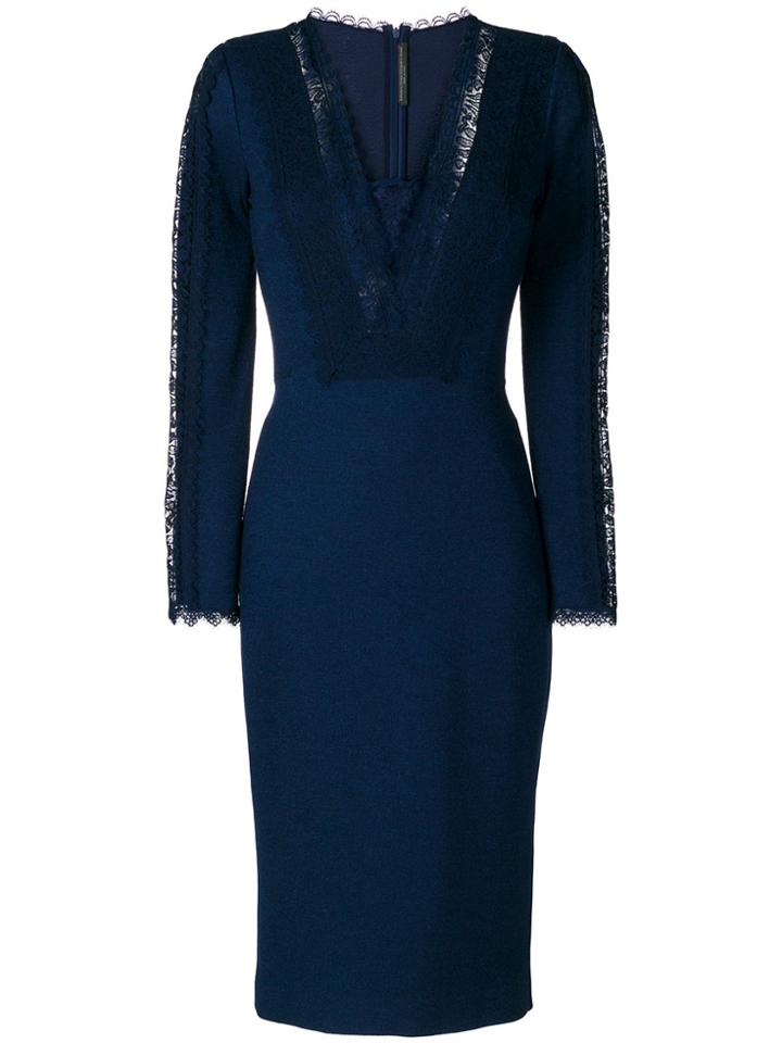 Ermanno Scervino Lace Inserts Dress - Blue