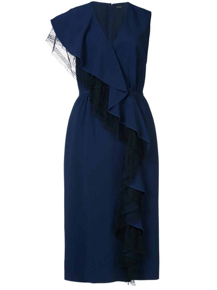Adam Lippes Ruffled Midi Wrap Dress - Blue