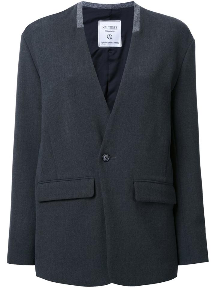 Fad Three Flap Pocket Blazer, Women's, Size: Small, Grey, Polyester/polyurethane/cupro/wool