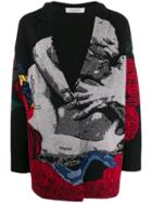 Valentino Intarsia Oversized Cardigan - Black