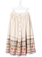 Caffe' D'orzo Embroidered Detail Skirt - Neutrals