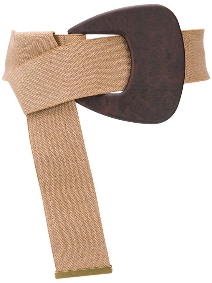 Erika Cavallini Wooden Canvas Belt - Neutrals