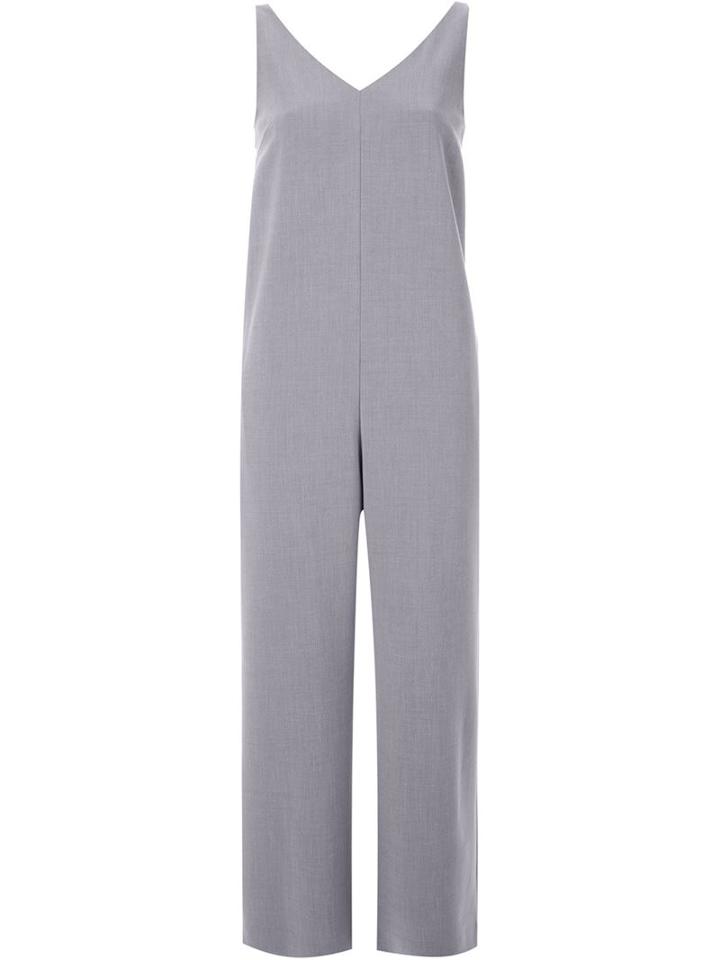 G.v.g.v. Sleeveless V-neck Jumpsuit, Women's, Size: 34, Grey, Polyester/polyurethane/rayon