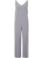 G.v.g.v. Sleeveless V-neck Jumpsuit, Women's, Size: 34, Grey, Polyester/polyurethane/rayon