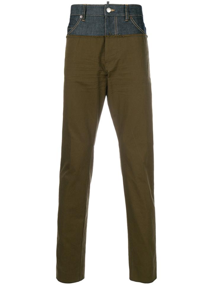 Dsquared2 Straight Leg Bicolour Jeans - Green