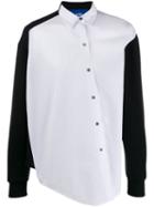Ji Oh Asymmetric Contrast Shirt - White