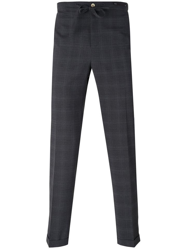 Pt01 - Checked Trousers - Men - Polyester/spandex/elastane/virgin Wool - 54, Grey, Polyester/spandex/elastane/virgin Wool