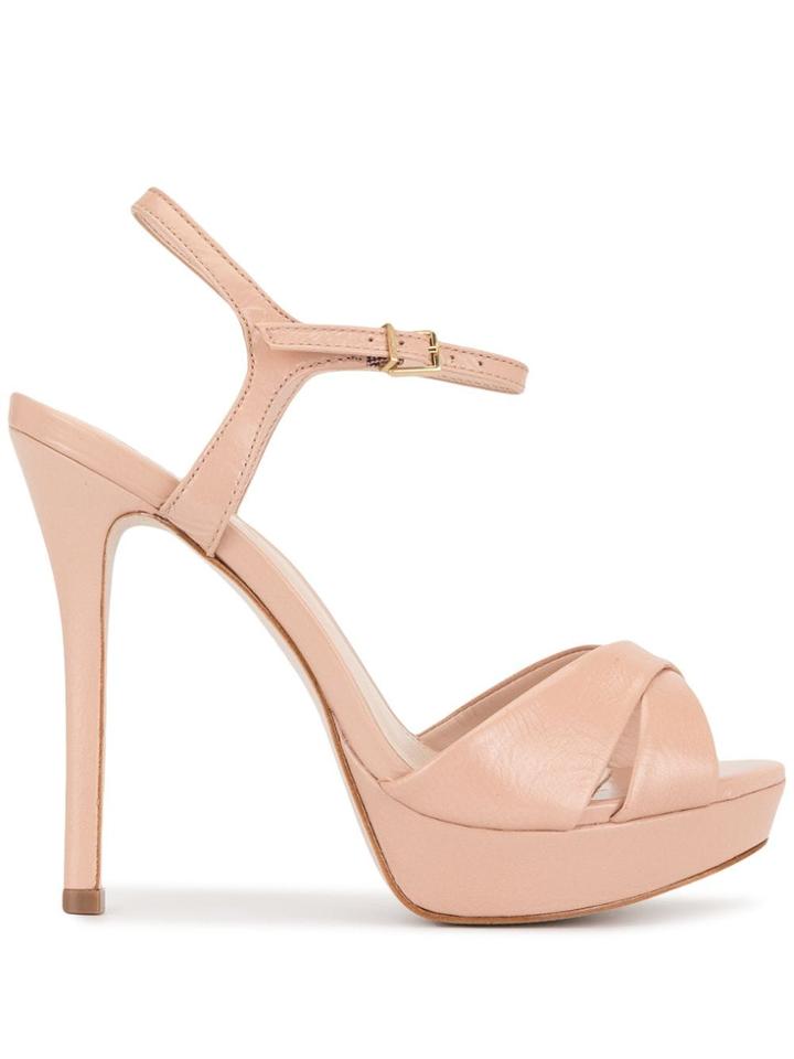 Schutz Platform Cross-over Sandals - Neutrals