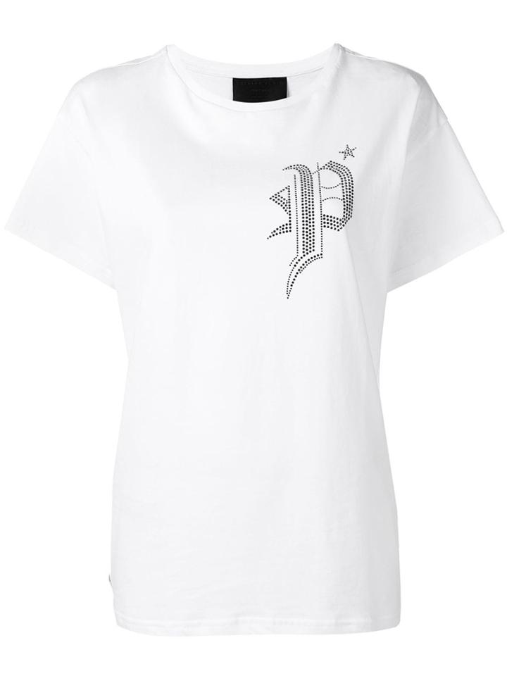 Philipp Plein White Embellished T-shirt