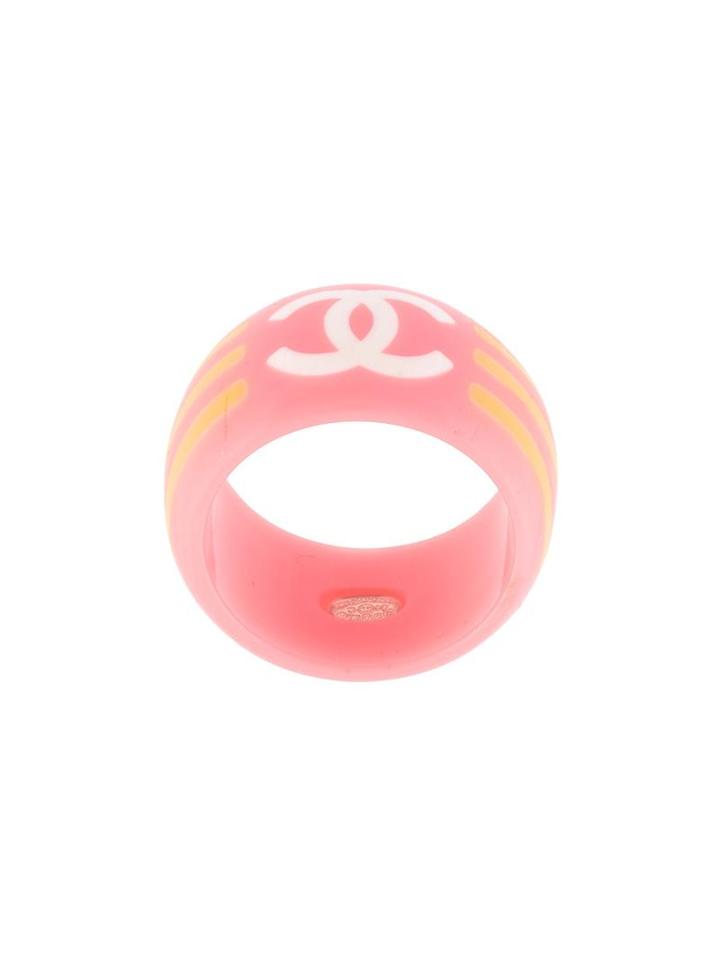 Chanel Vintage Cc Logo Ring, Women's, Pink/purple
