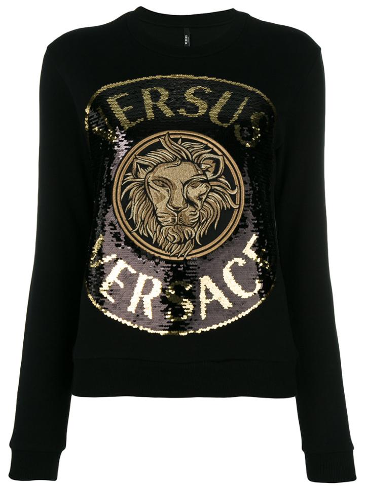 Versus Logo Embroidered Sweatshirt - Black