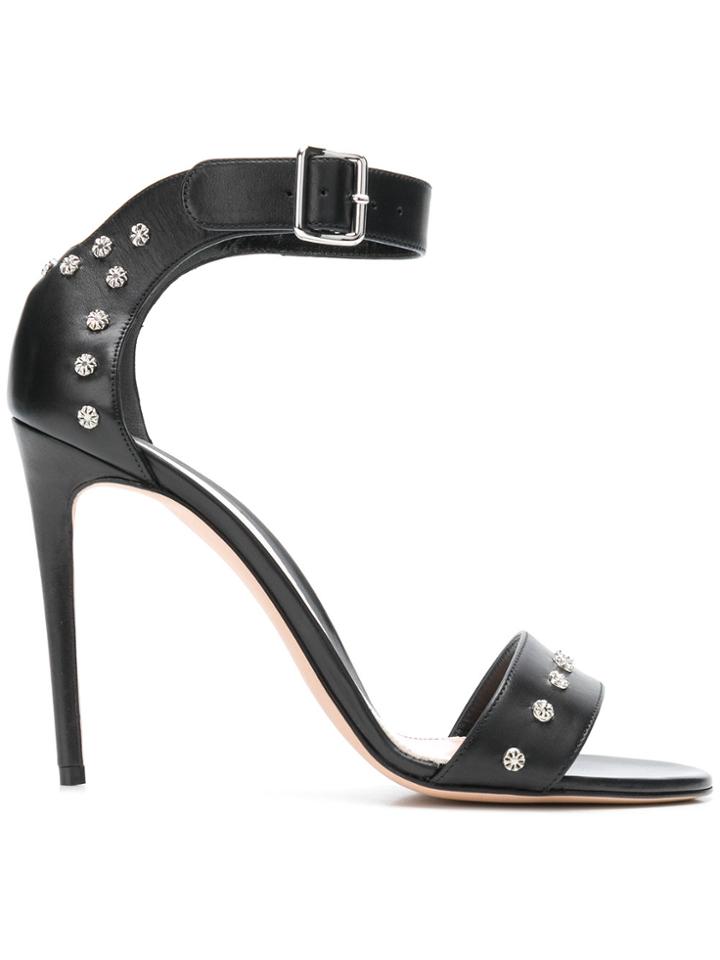 Alexander Mcqueen Heart Hammered Studs Sandals - Black
