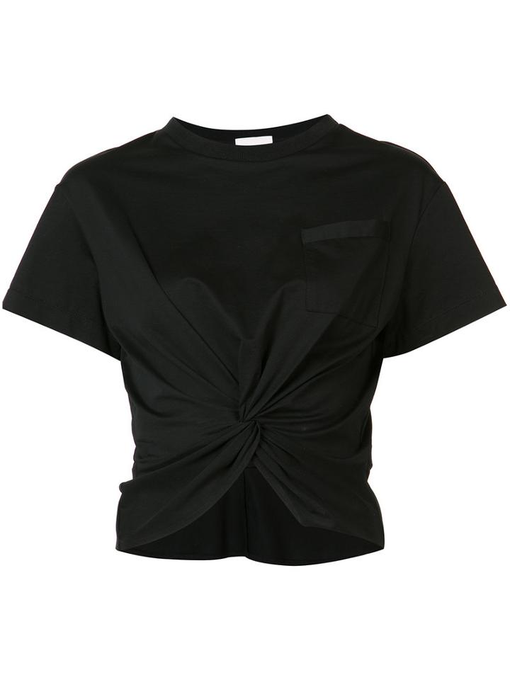 Cinq A Sept Twisted T-shirt, Women's, Size: Large, Black, Cotton/spandex/elastane