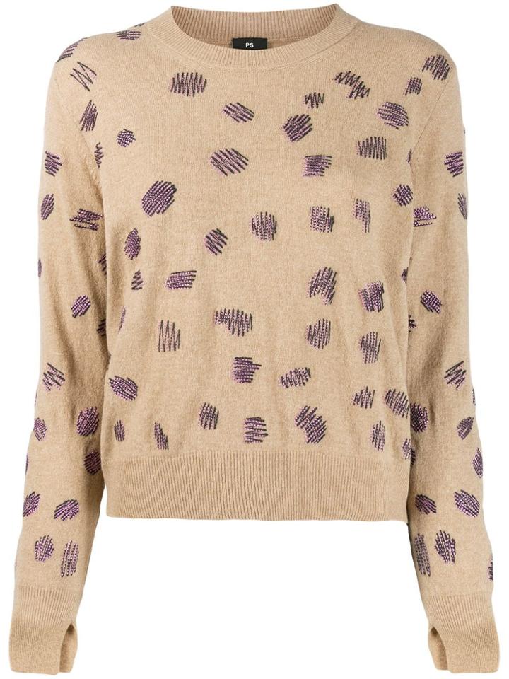 Ps Paul Smith Embroidered Jumper - Neutrals