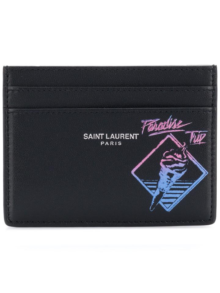 Saint Laurent Paradise Trip Credit Card Case - Black
