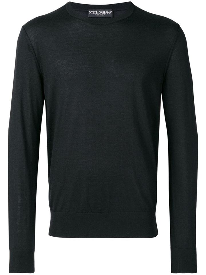 Dolce & Gabbana Slim Fit Knitted Jumper - Black