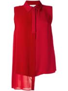 Dkny Sleeveless Asymmetric Shirt, Women's, Size: Small, Red, Viscose