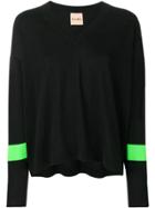 Nude Contrast Stripe Jumper - Black