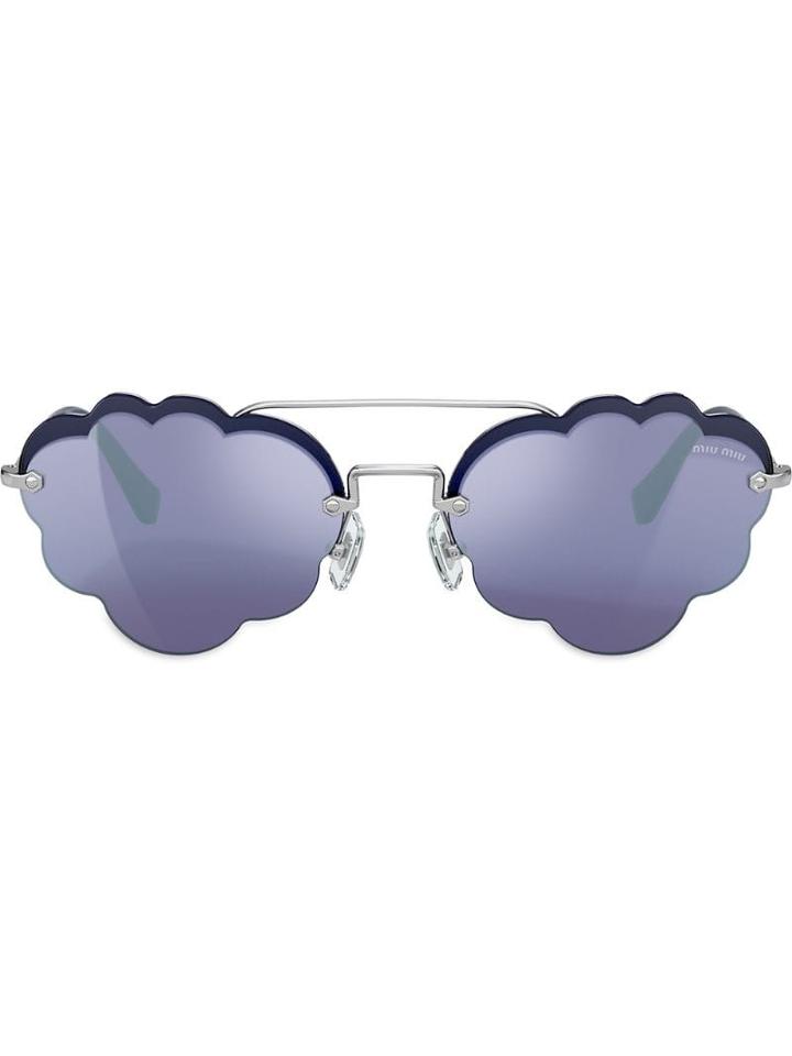 Miu Miu Eyewear Cloud Aviator Style Sunglasses - Grey