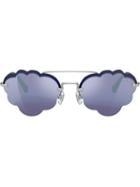 Miu Miu Eyewear Cloud Aviator Style Sunglasses - Grey