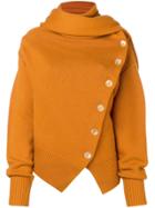 Joseph Wrap Neck Buttoned Sweater - Yellow & Orange