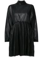 Federica Tosi Metallic Pleated Dress - Black