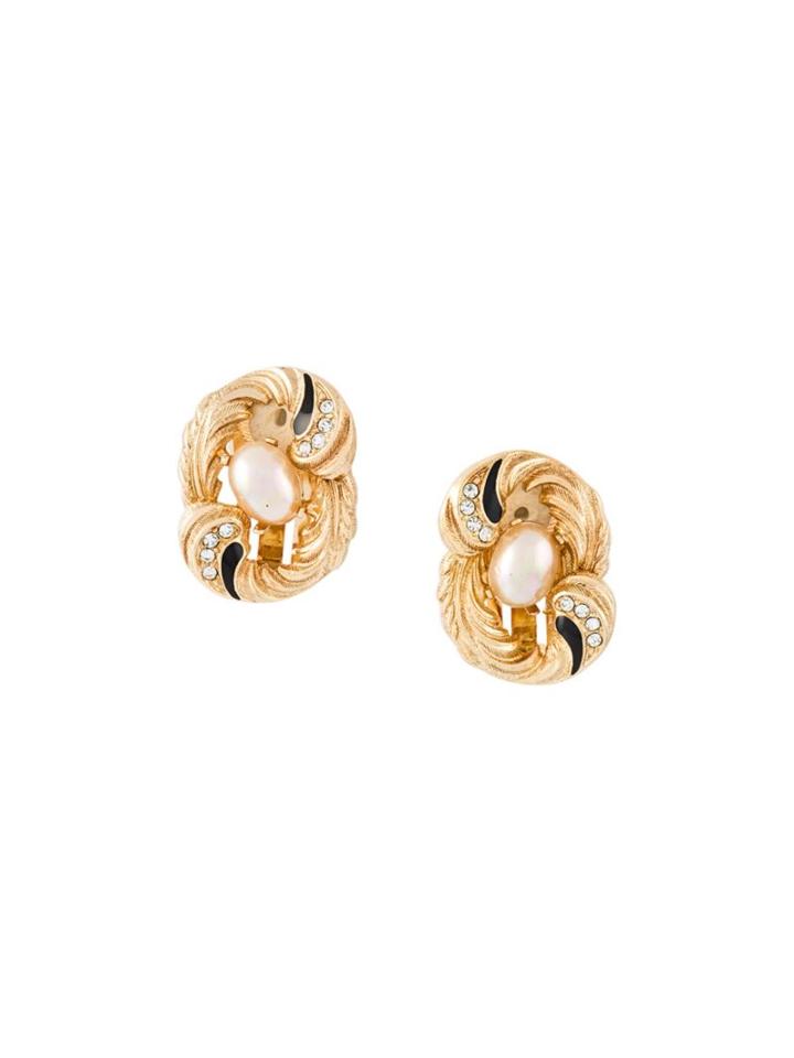 Christian Dior Vintage Embellished Clip-on Earrings