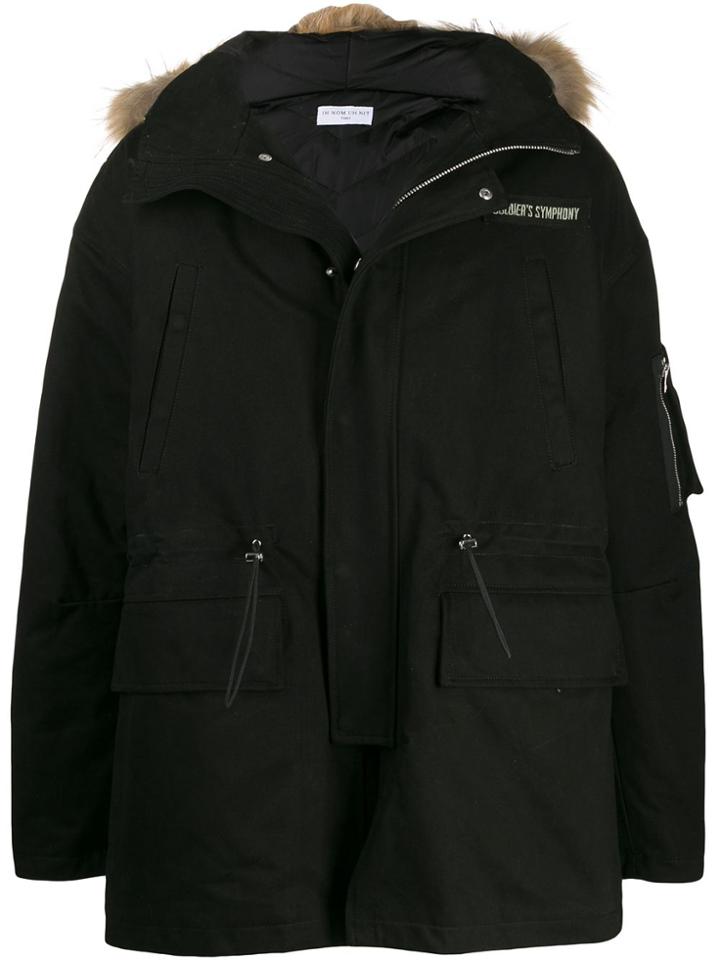Ih Nom Uh Nit Soldier's Symphony Parka Coat - Black
