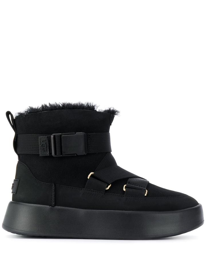 Ugg Australia Crossover Strap Buckled Boots - Black