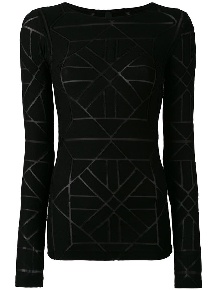 Gareth Pugh - Sheer Panel Detail Sweater - Women - Nylon/spandex/elastane/viscose - 42, Black, Nylon/spandex/elastane/viscose