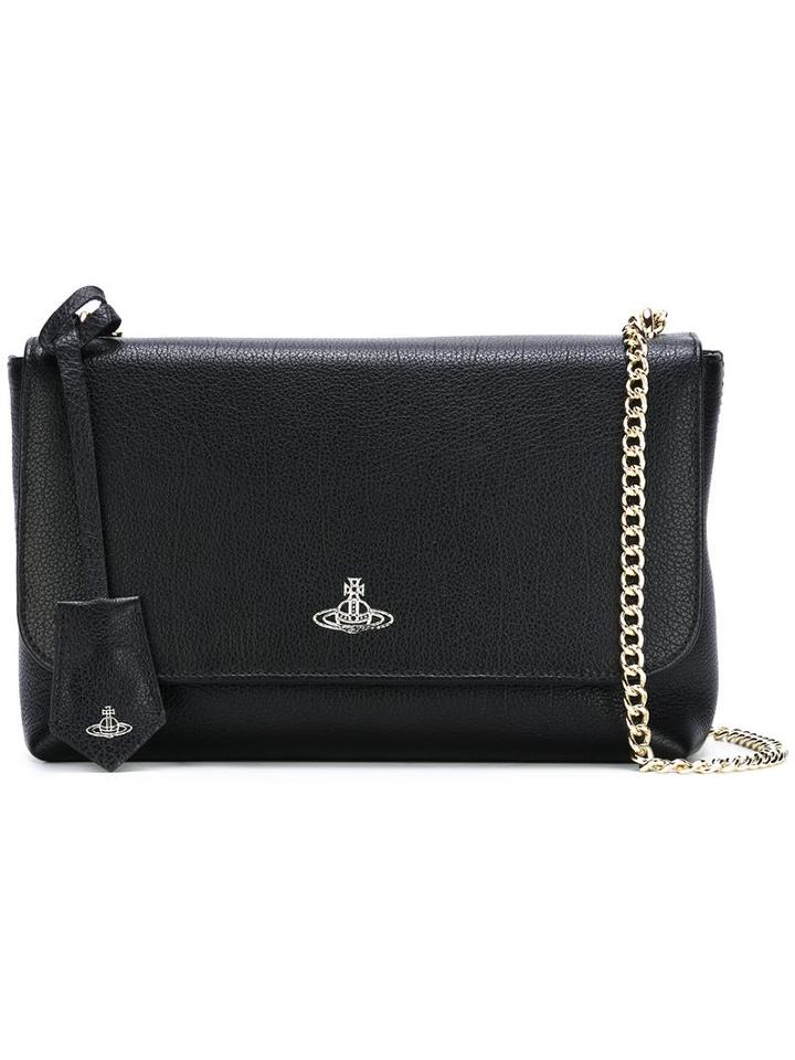 Vivienne Westwood Logo Stamp Shoulder Bag, Women's, Black