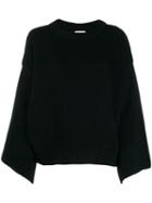 Fine Edge Bell Sleeve Sweater - Black
